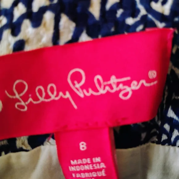Lilly Pulitzer Navy and White Patterned Dress - Picture 3 of 6